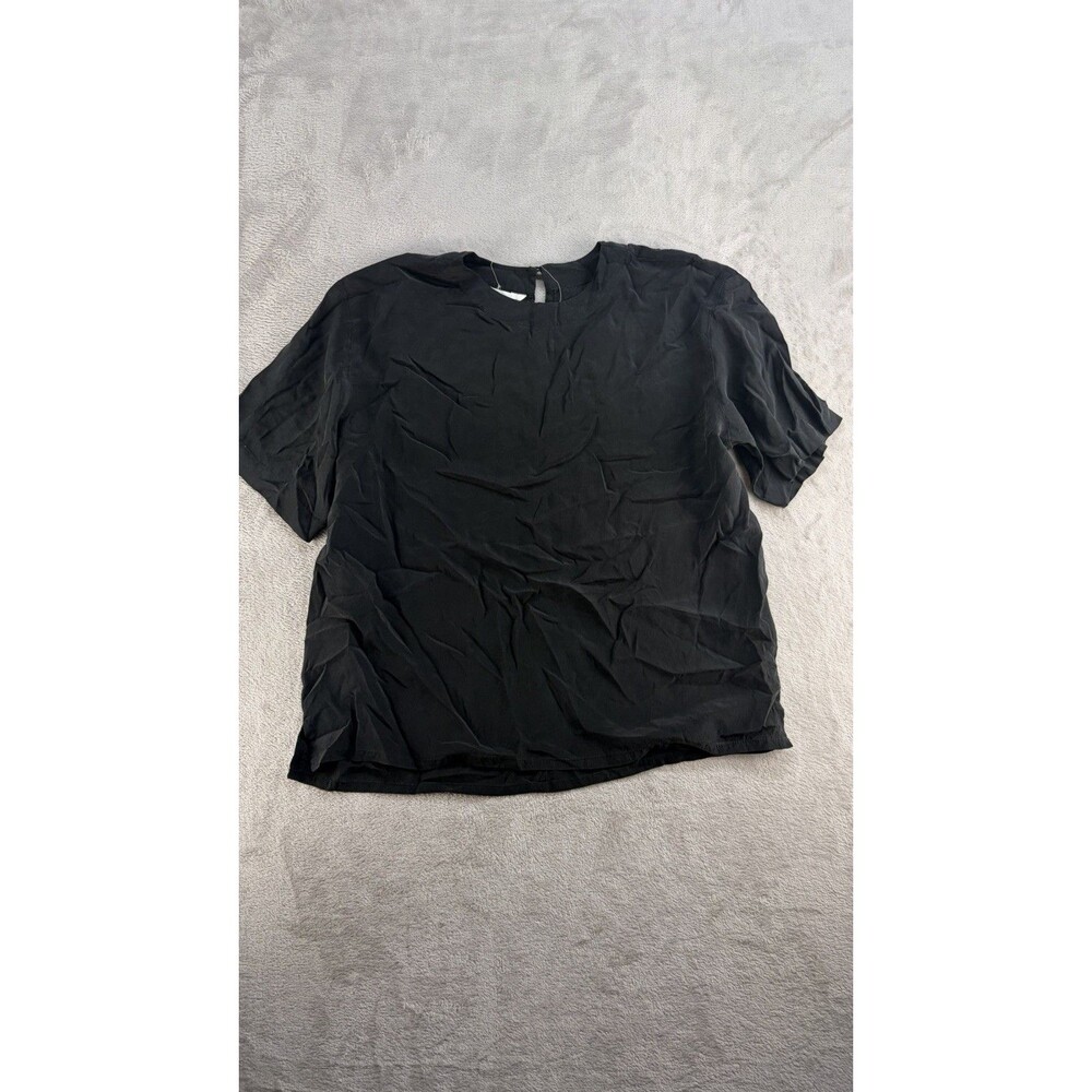 Meeting Street Top Womens Medium Black 100% silk Elegant